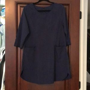 Navy blue box dress with pockets
